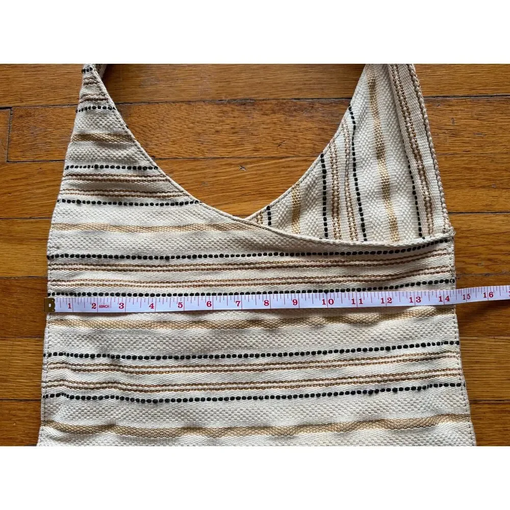 SPLENDID Boho Woven Cotton/Leather Bag